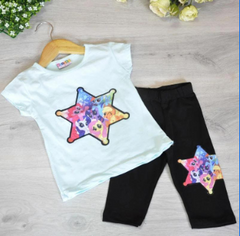 Дитячий літній костюм "Star" для дівчаток (1-2; 3-4 років), трикотаж, з малюнком
