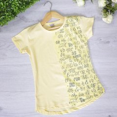 Дитяча футболка з трикотажу, з принтом, для дівчаток (7років )